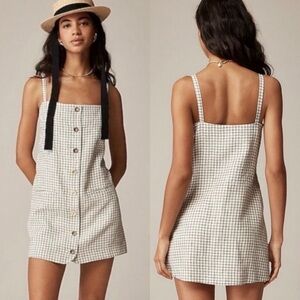 J.Crew Claudia plaid linen mini dress